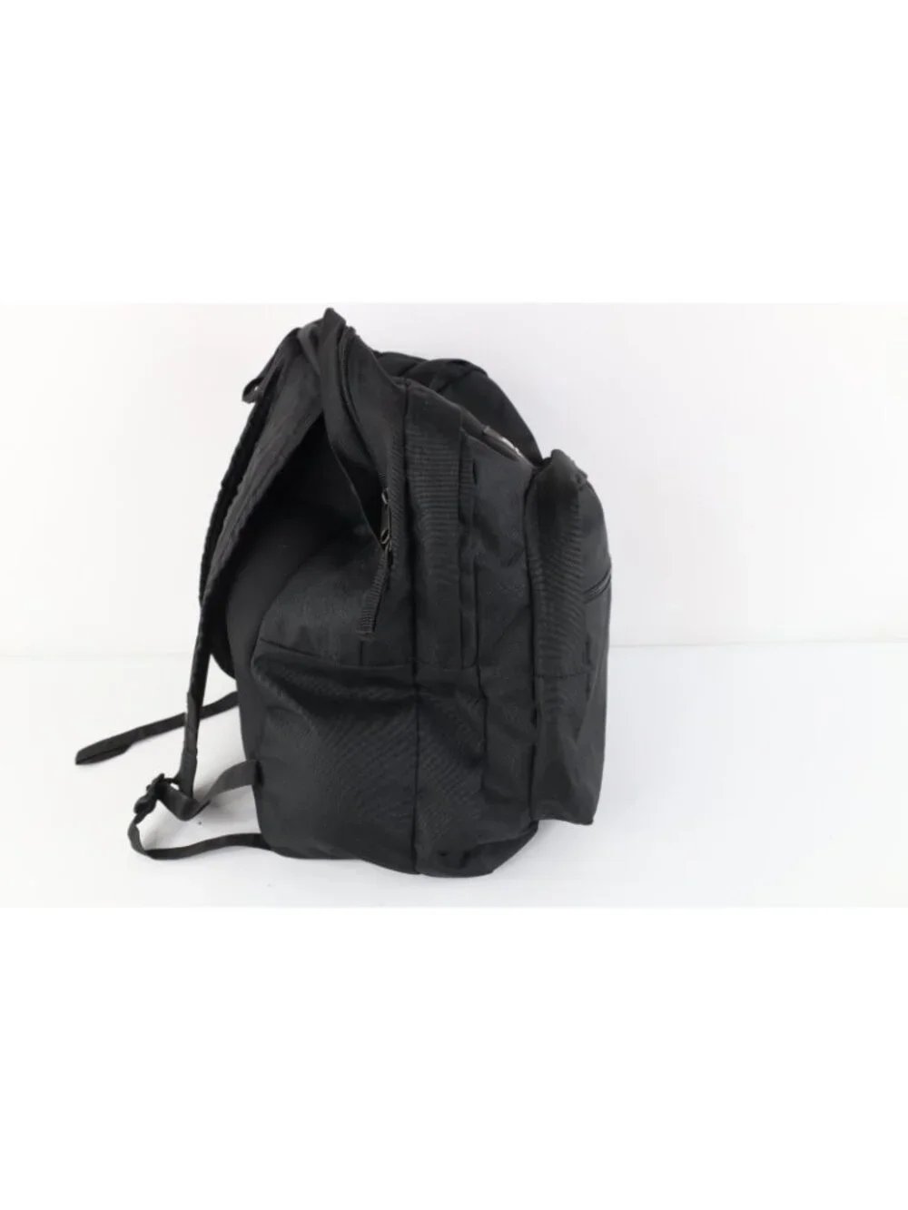 Vintage 90s Y2K Spell Out Trans Jansport Padded Backpack Book Bag Carry On Black
